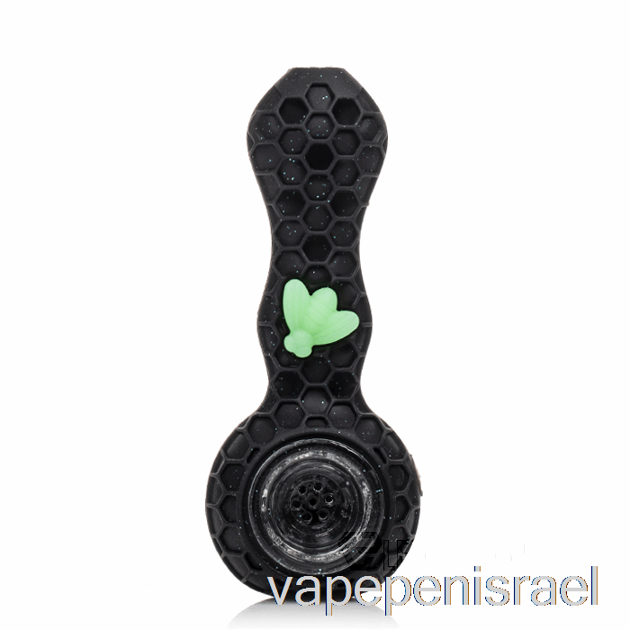 חד פעמי Vape Israel Stratus Bee כפית סיליקון מבריק (שחור נוצץ / דבורה ירוקה Uv)